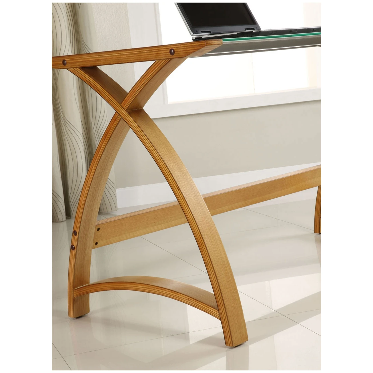 Spectrum Oak Real Wood Veneer Laptop Desk 5 Spectrum Oak Real Wood Veneer Laptop Desk - Image 3
