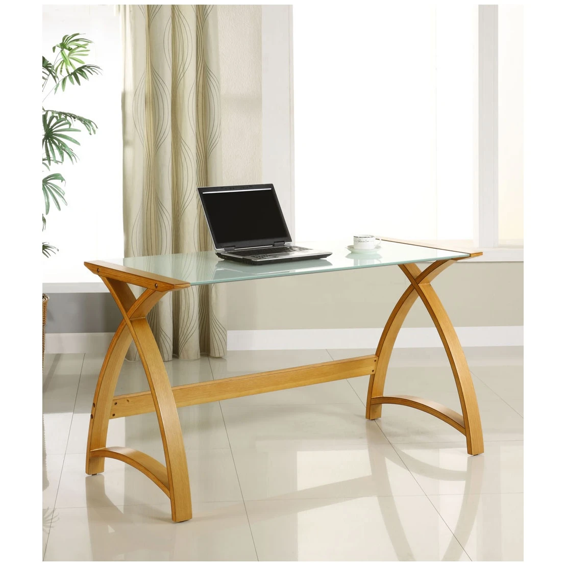 Spectrum Oak Real Wood Veneer Laptop Desk 4 Spectrum Oak Real Wood Veneer Laptop Desk - Image 2
