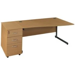 Solar Cantilever Wave Desks With Desk High Pedestal -Cheap Office Desks Store 014094