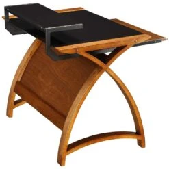 Spectrum Walnut Real Wood Veneer Computer Desk -Cheap Office Desks Store 018807