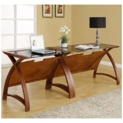 Spectrum Walnut Real Wood Veneer Laptop Desk -Cheap Office Desks Store 020916