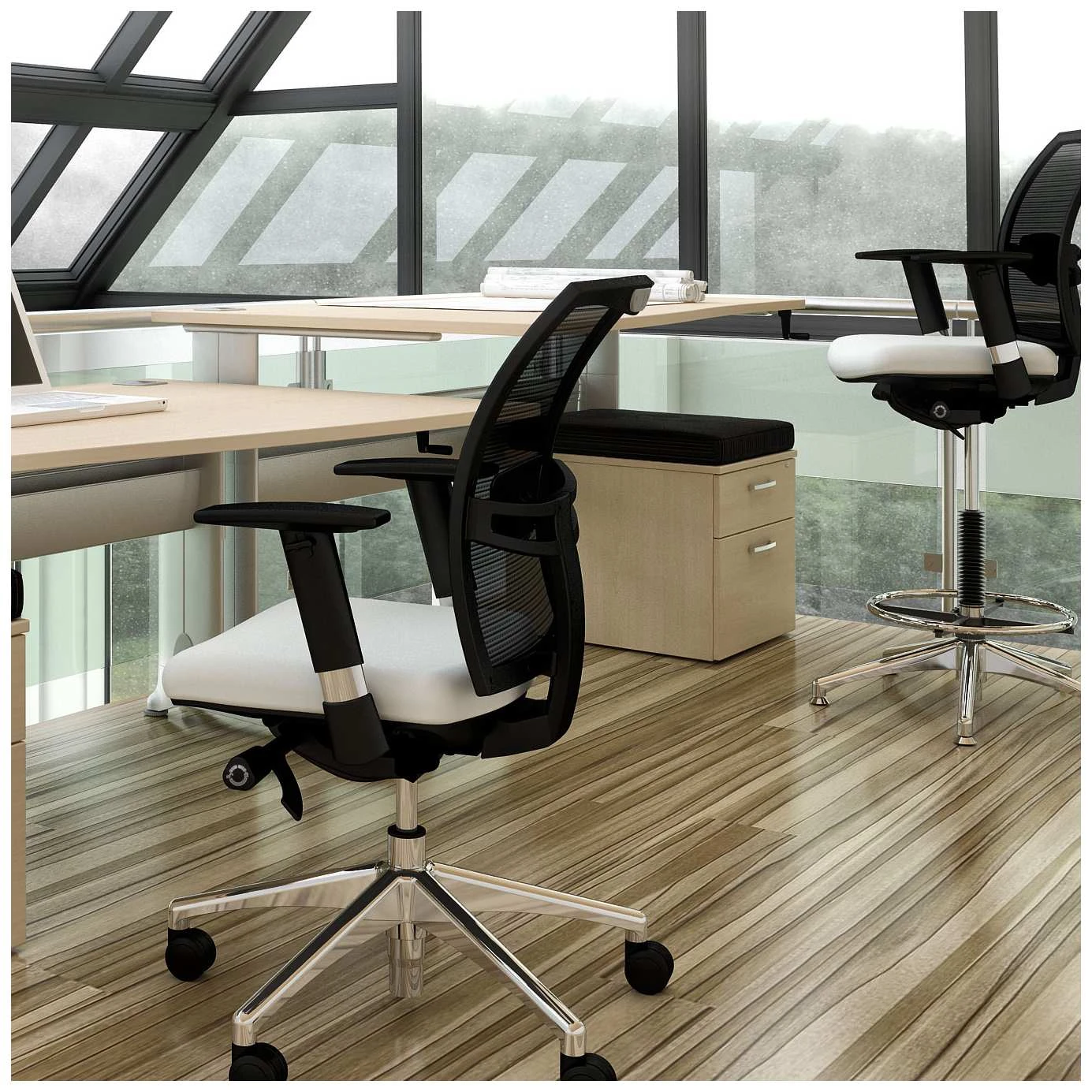 Elite Kassini Height Adjustable Bow Fronted Ergonomic Desks 4 Elite Kassini Height Adjustable Bow Fronted Ergonomic Desks - Image 2