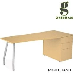 Gresham Script Angled Wave Pedestal Desk