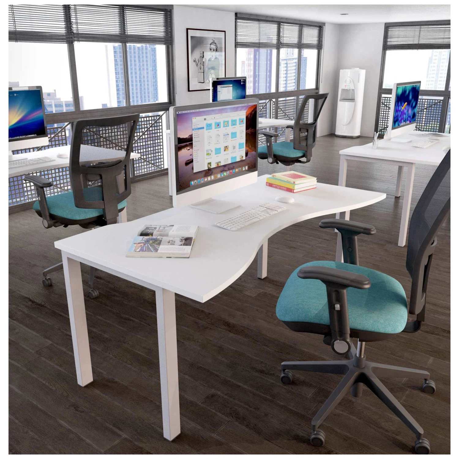 Gresham Mesa Double Wave Double Bench Desks 4 Gresham Mesa Double Wave Double Bench Desks - Image 2