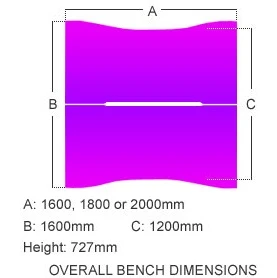 Gresham Mesa Double Wave Double Bench Desks 6 Gresham Mesa Double Wave Double Bench Desks - Image 4
