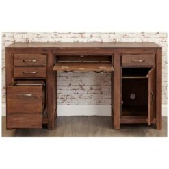 Fernhurst Solid Walnut Twin Pedestal Computer Desk -Cheap Office Desks Store 072974