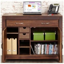 Fernhurst Solid Walnut Hidden Home Office Desk -Cheap Office Desks Store 072978
