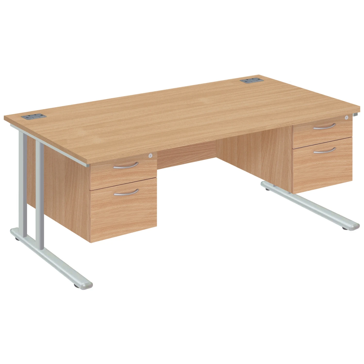 NEXT DAY Commerce II Deluxe Rectangular Desks With Double Fixed Pedestals 3 NEXT DAY Commerce II Deluxe Rectangular Desks With Double Fixed Pedestals