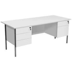 OfficeWorx Rectangular Desks With Double Fixed Pedestal -Cheap Office Desks Store 077436