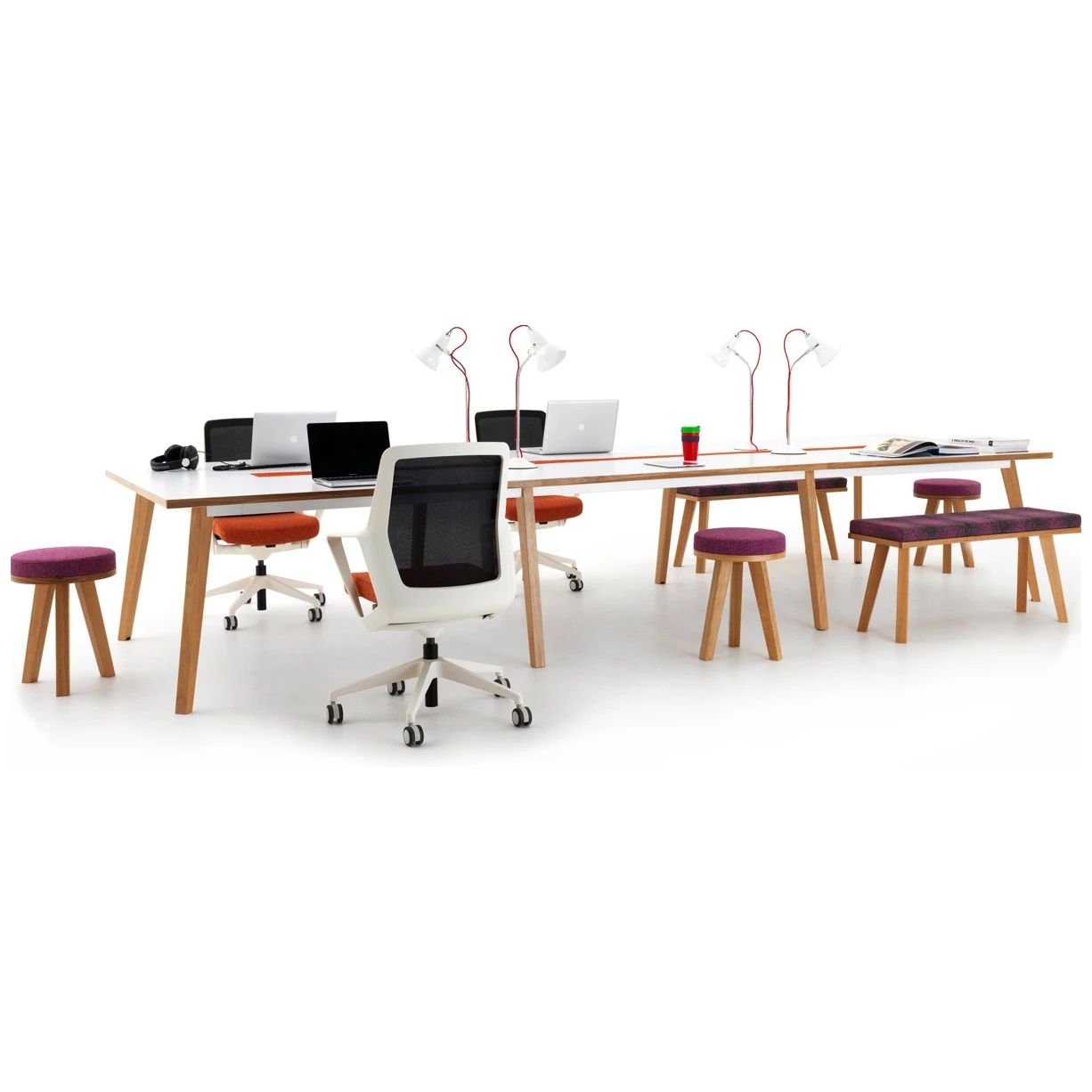Martin Bench Desks - 4 Person 4 Martin Bench Desks - 4 Person - Image 2