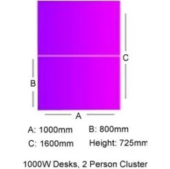 Unity Back To Back Bench Desk Cluster 1 14 Unity Back To Back Bench Desk Cluster 1 -Cheap Office Desks Store 078422