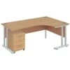 NEXT DAY Commerce II Deluxe Ergonomic Desks + Low Mobile Pedestal -Cheap Office Desks Store 083220