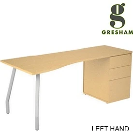 Gresham Script Curved Wave Pedestal Desk 4 Gresham Script Curved Wave Pedestal Desk - Image 2