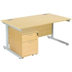 Commerce II Rectangular Desks With Mobile Pedestal -Cheap Office Desks Store 085380