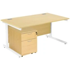 Commerce II Rectangular Desks With Mobile Pedestal -Cheap Office Desks Store 085381