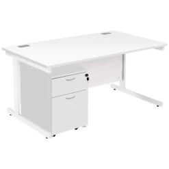 Commerce II Rectangular Desks With Mobile Pedestal -Cheap Office Desks Store 085383