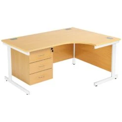 Commerce II Ergonomic Desks With Fixed Pedestal -Cheap Office Desks Store 086893
