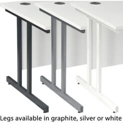 Karbon K3 Rectangular Deluxe Cantilever Desk With Single Fixed Pedestal -Cheap Office Desks Store 090586