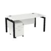 Karbon K4 Rectangular Bench Desks With Under Desk Mobile Pedestal -Cheap Office Desks Store 091700