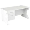 Karbon K4 Rectangular Panel End Desk With Single Fixed Pedestal -Cheap Office Desks Store 091756