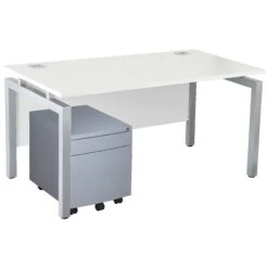 Karbon K4 Rectangular Bench Desks With Low Mobile Metal Pedestal 26 Karbon K4 Rectangular Bench Desks With Low Mobile Metal Pedestal -Cheap Office Desks Store 091819