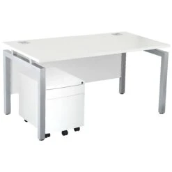 Karbon K4 Rectangular Bench Desks With Low Mobile Metal Pedestal 27 Karbon K4 Rectangular Bench Desks With Low Mobile Metal Pedestal -Cheap Office Desks Store 091820