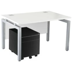 Karbon K4 Rectangular Bench Desks With Low Mobile Metal Pedestal 38 Karbon K4 Rectangular Bench Desks With Low Mobile Metal Pedestal -Cheap Office Desks Store 091821
