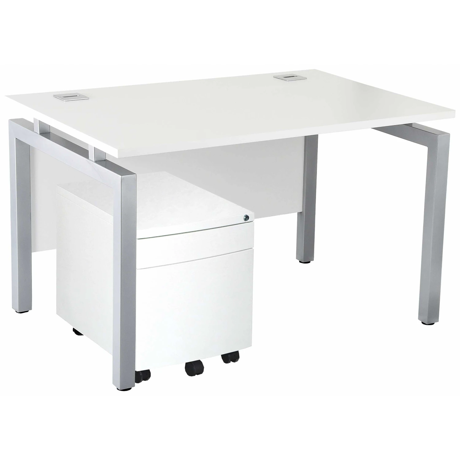 Karbon K4 Rectangular Bench Desks With Low Mobile Metal Pedestal 21 Karbon K4 Rectangular Bench Desks With Low Mobile Metal Pedestal - Image 19