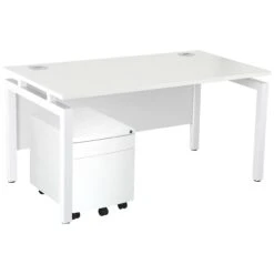 Karbon K4 Rectangular Bench Desks With Low Mobile Metal Pedestal 34 Karbon K4 Rectangular Bench Desks With Low Mobile Metal Pedestal -Cheap Office Desks Store 091826