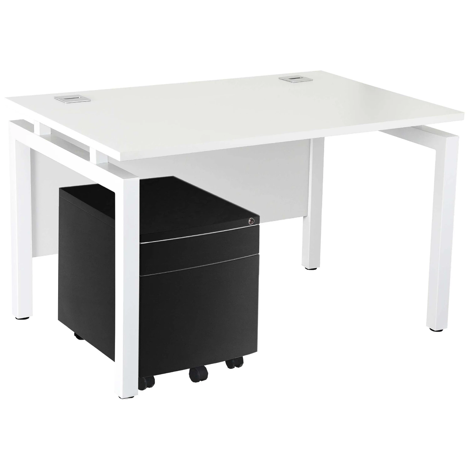 Karbon K4 Rectangular Bench Desks With Low Mobile Metal Pedestal 22 Karbon K4 Rectangular Bench Desks With Low Mobile Metal Pedestal - Image 20
