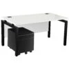 Karbon K4 Rectangular Bench Desks With Low Mobile Metal Pedestal -Cheap Office Desks Store 091833