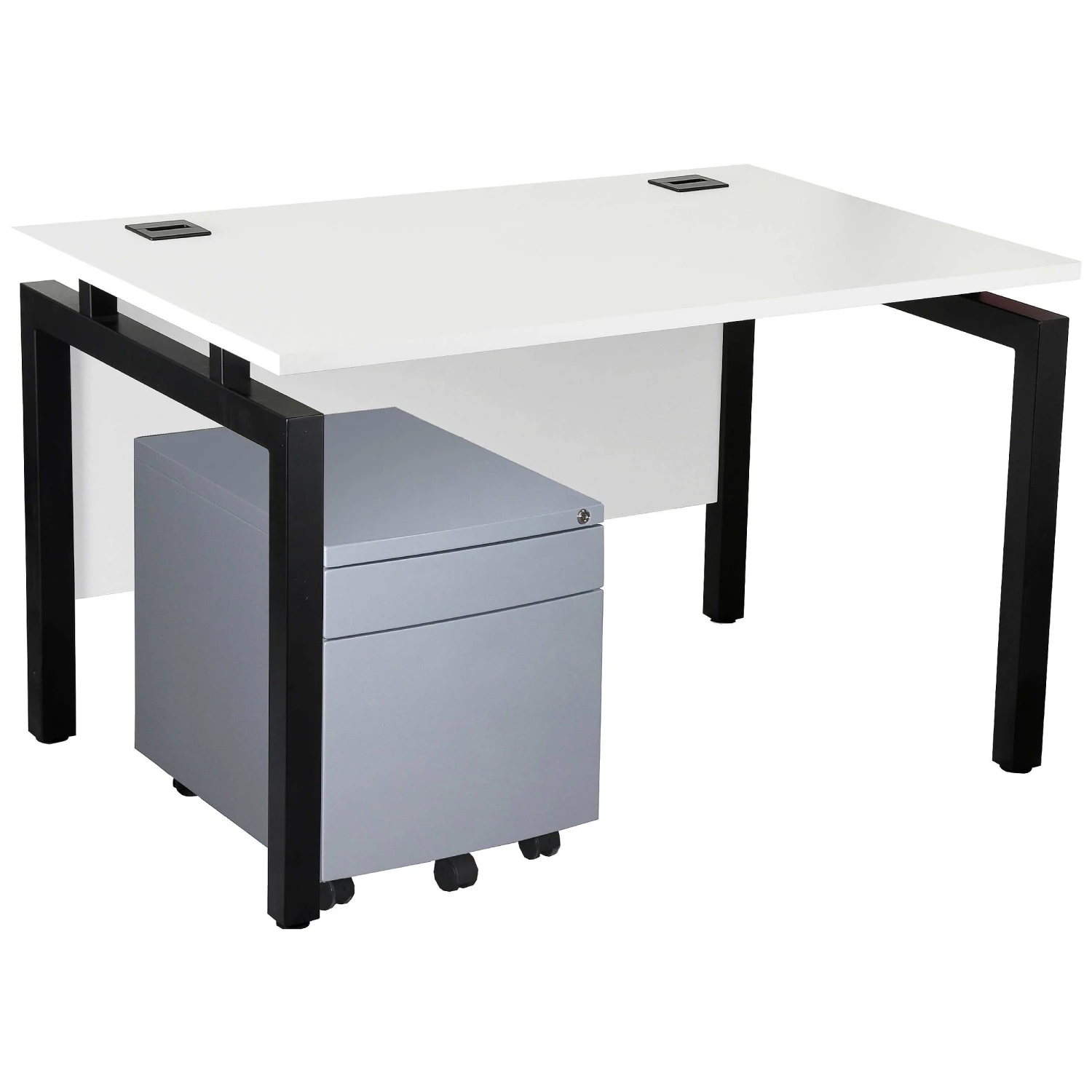 Karbon K4 Rectangular Bench Desks With Low Mobile Metal Pedestal 17 Karbon K4 Rectangular Bench Desks With Low Mobile Metal Pedestal - Image 15