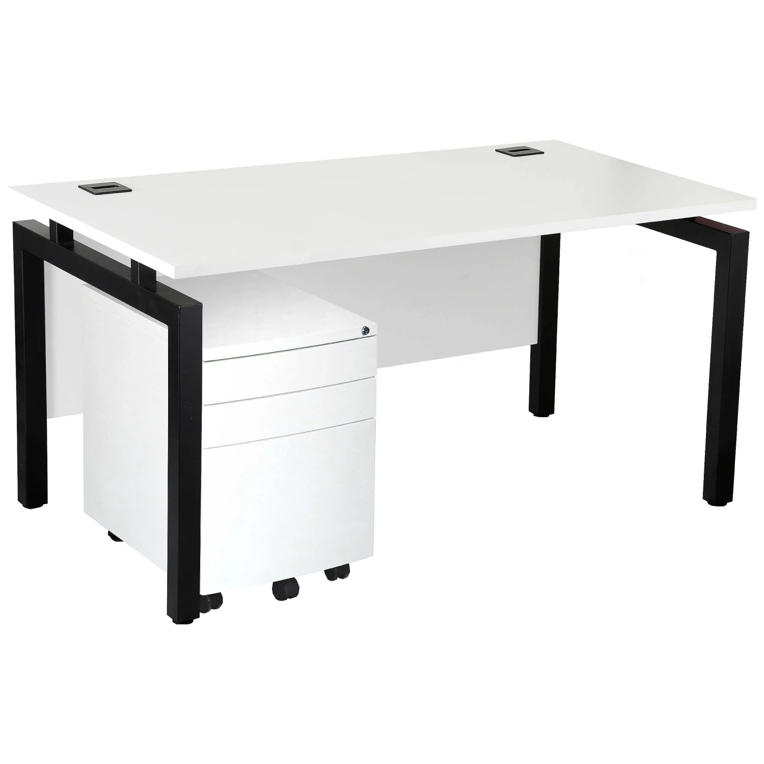 Karbon K4 Rectangular Bench Desks With 3 Drawer Metal Mobile Pedestal 5 Karbon K4 Rectangular Bench Desks With 3 Drawer Metal Mobile Pedestal - Image 3