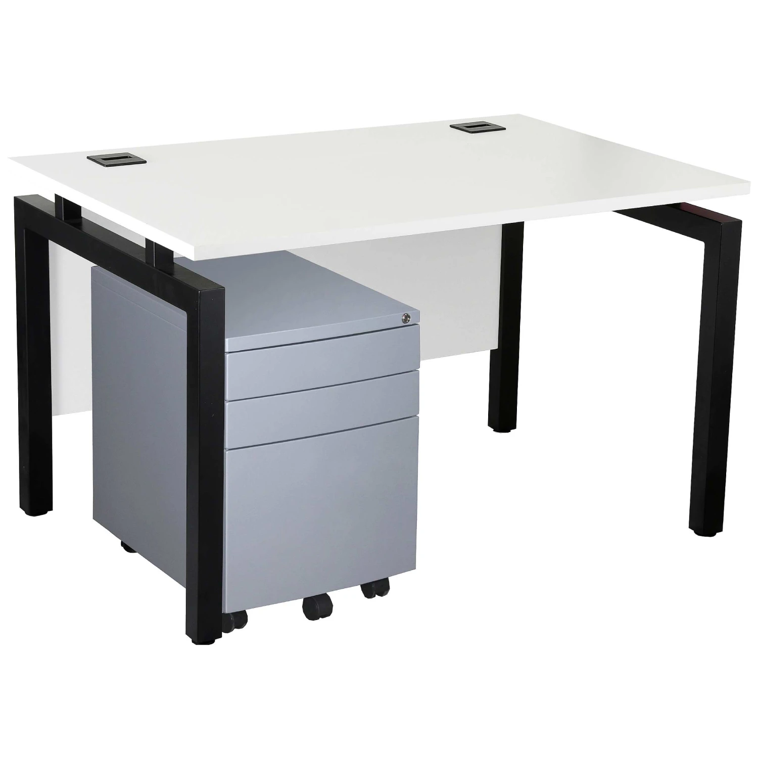 Karbon K4 Rectangular Bench Desks With 3 Drawer Metal Mobile Pedestal 13 Karbon K4 Rectangular Bench Desks With 3 Drawer Metal Mobile Pedestal - Image 11