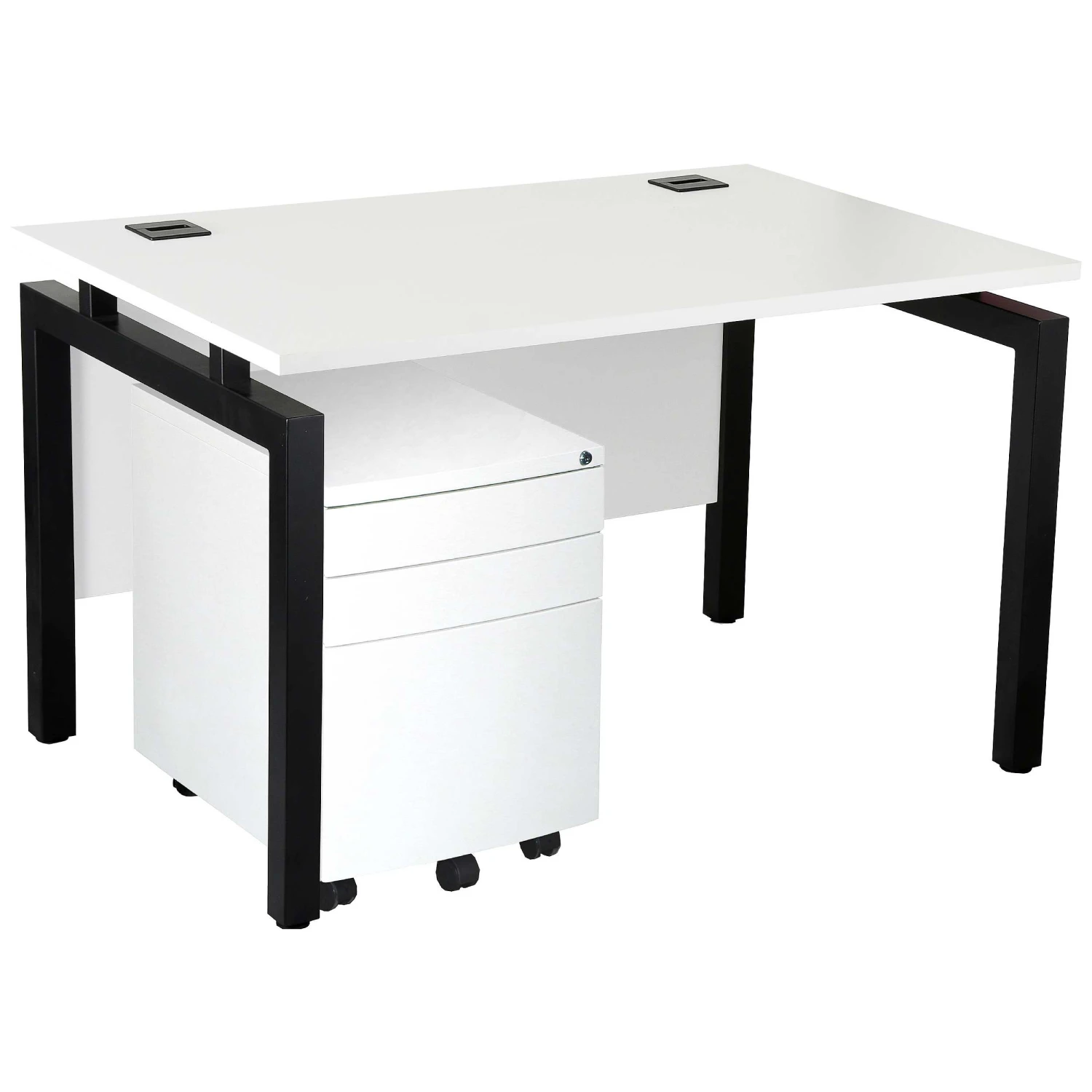 Karbon K4 Rectangular Bench Desks With 3 Drawer Metal Mobile Pedestal 14 Karbon K4 Rectangular Bench Desks With 3 Drawer Metal Mobile Pedestal - Image 12