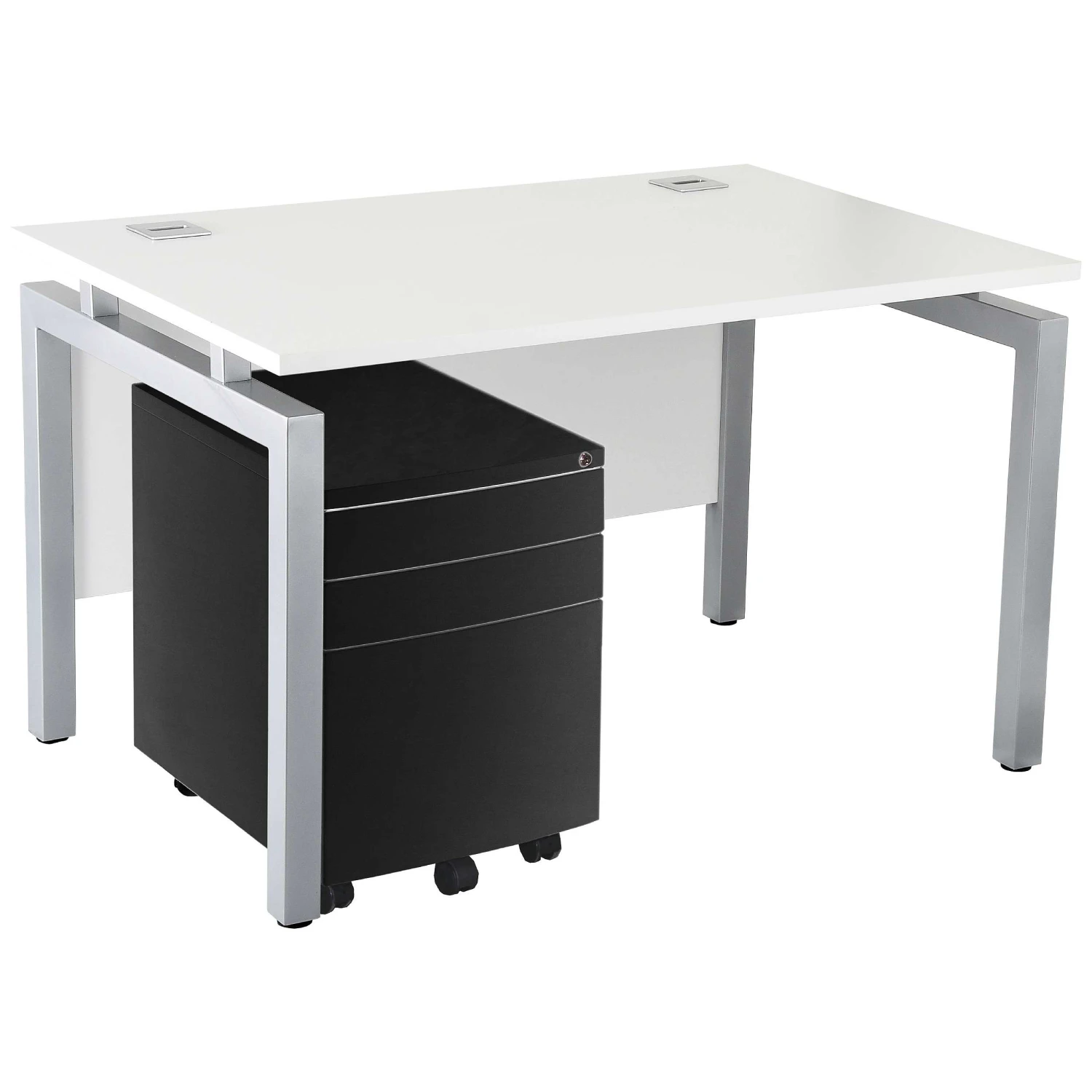 Karbon K4 Rectangular Bench Desks With 3 Drawer Metal Mobile Pedestal 19 Karbon K4 Rectangular Bench Desks With 3 Drawer Metal Mobile Pedestal - Image 17
