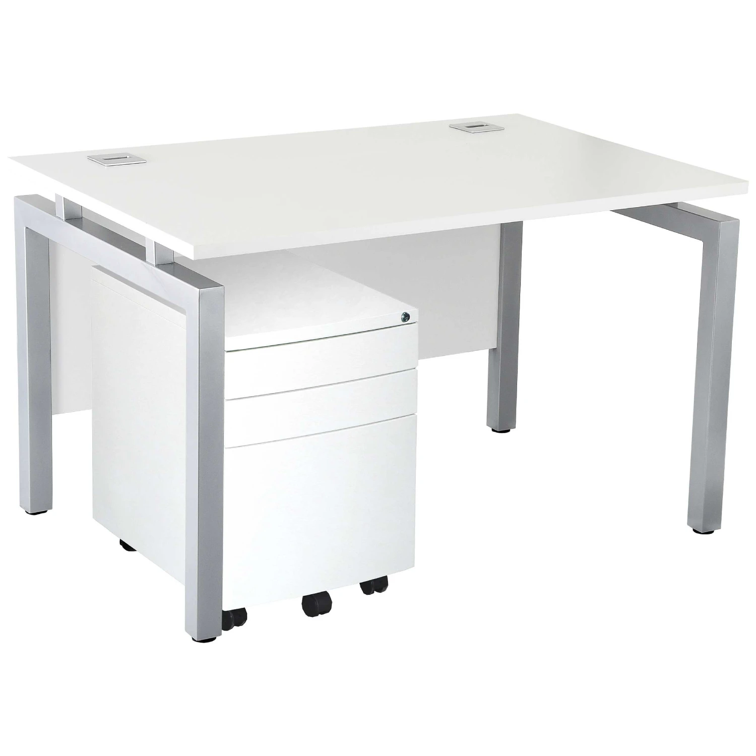 Karbon K4 Rectangular Bench Desks With 3 Drawer Metal Mobile Pedestal 21 Karbon K4 Rectangular Bench Desks With 3 Drawer Metal Mobile Pedestal - Image 19