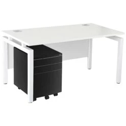 Karbon K4 Rectangular Bench Desks With 3 Drawer Metal Mobile Pedestal 28 Karbon K4 Rectangular Bench Desks With 3 Drawer Metal Mobile Pedestal -Cheap Office Desks Store 091851