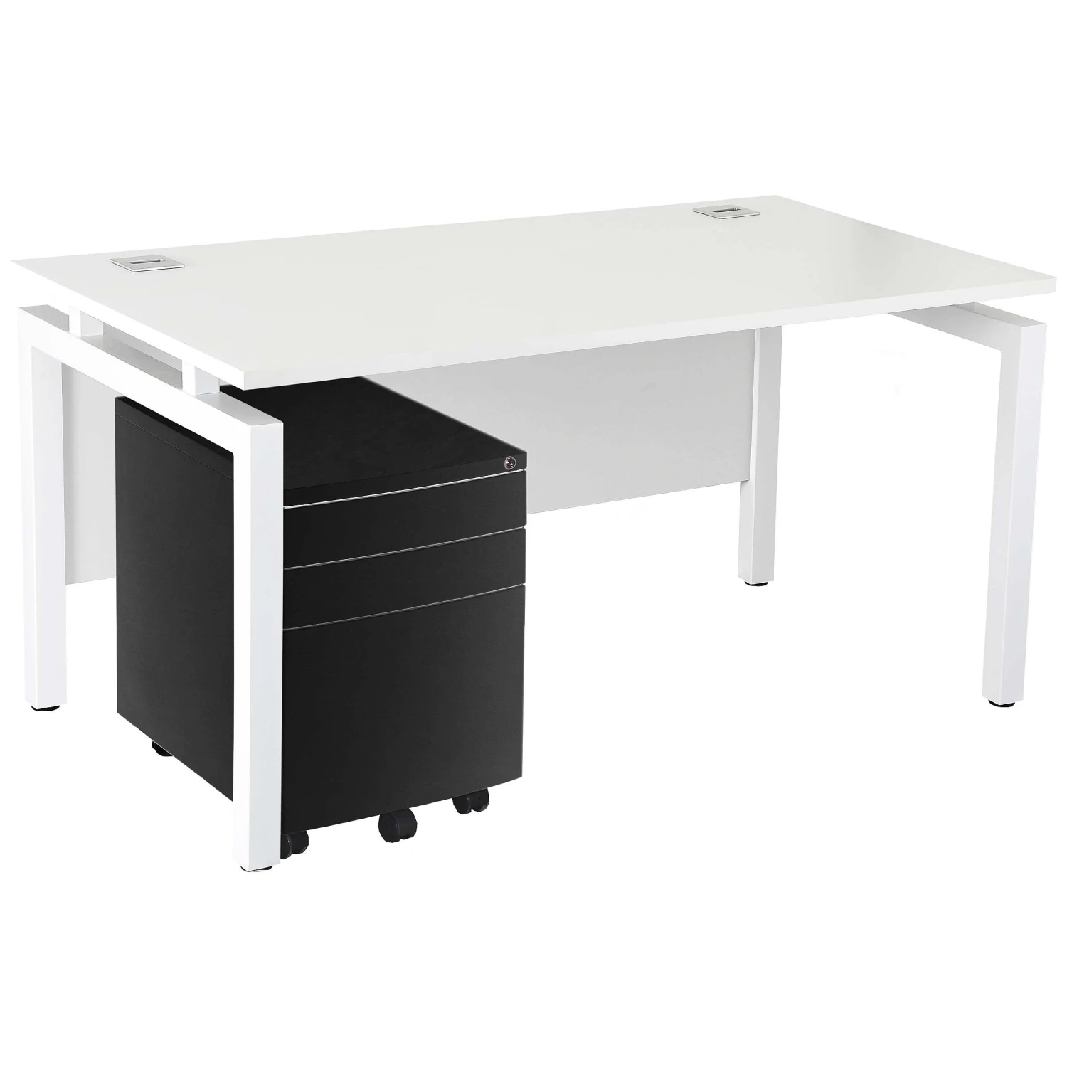 Karbon K4 Rectangular Bench Desks With 3 Drawer Metal Mobile Pedestal 9 Karbon K4 Rectangular Bench Desks With 3 Drawer Metal Mobile Pedestal - Image 7