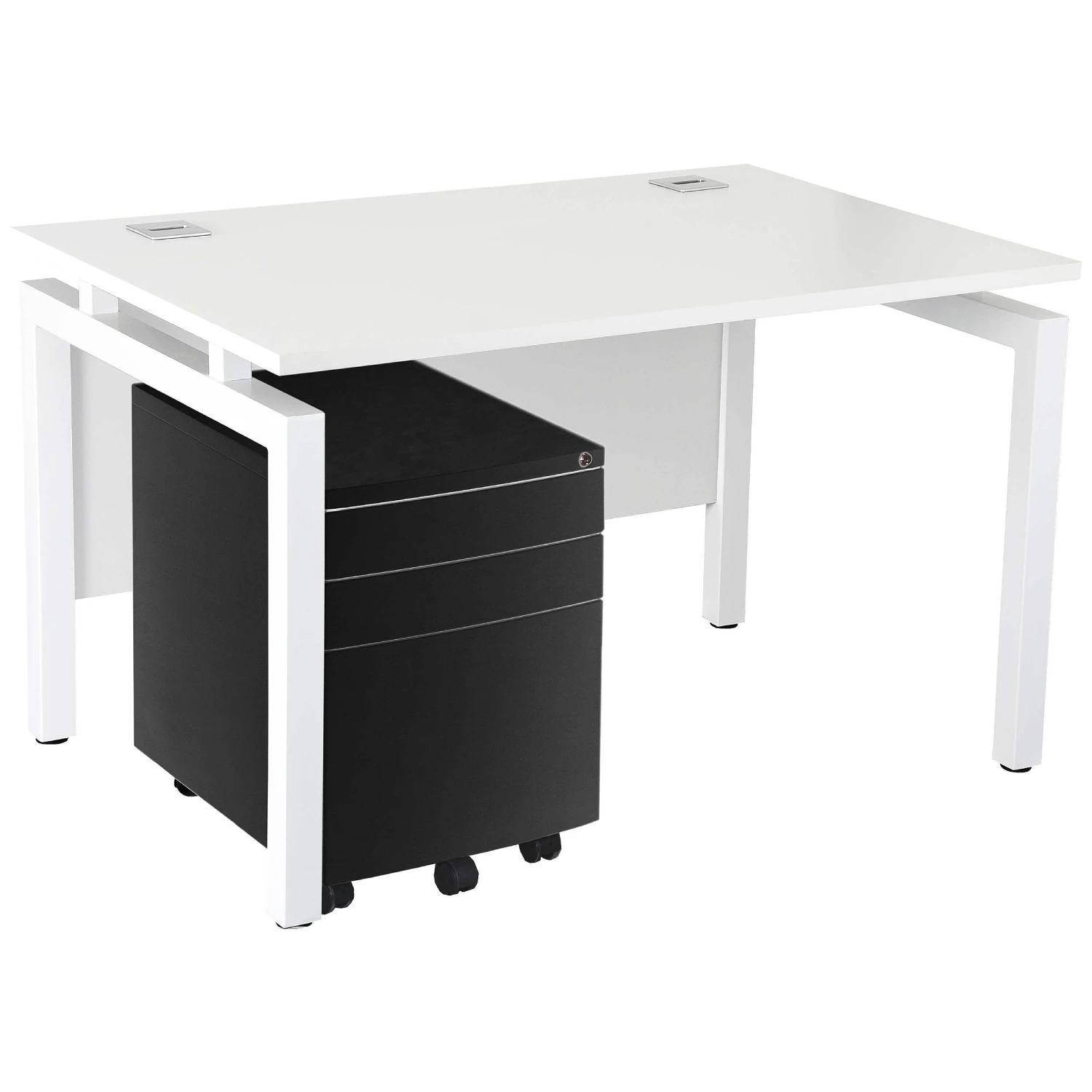 Karbon K4 Rectangular Bench Desks With 3 Drawer Metal Mobile Pedestal 22 Karbon K4 Rectangular Bench Desks With 3 Drawer Metal Mobile Pedestal - Image 20