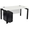 Karbon K4 Rectangular Bench Desk With 3 Drawer Slimline Mobile Metal Pedestal -Cheap Office Desks Store 091859