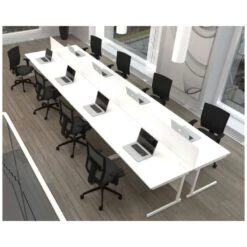 NEXT DAY Vogue White Rectangular Cantilever Desks With Double Fixed Pedestals 10 NEXT DAY Vogue White Rectangular Cantilever Desks With Double Fixed Pedestals -Cheap Office Desks Store 093495