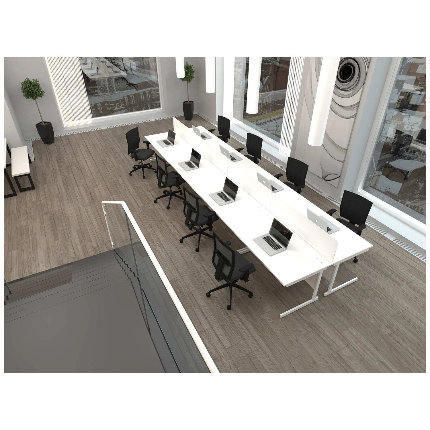 NEXT DAY Solar Rectangular Cantilever Desks With Single Fixed Pedestal 8 NEXT DAY Solar Rectangular Cantilever Desks With Single Fixed Pedestal - Image 6