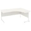 NEXT DAY Vogue White Ergonomic Cantilever Desks -Cheap Office Desks Store 093659