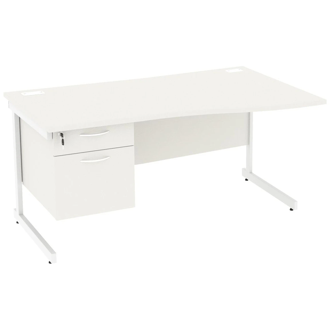 NEXT DAY Vogue White Wave Cantilever Desks With Single Fixed Pedestal 3 NEXT DAY Vogue White Wave Cantilever Desks With Single Fixed Pedestal