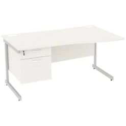 NEXT DAY Vogue White Wave Cantilever Desks With Single Fixed Pedestal 8 NEXT DAY Vogue White Wave Cantilever Desks With Single Fixed Pedestal -Cheap Office Desks Store 093668