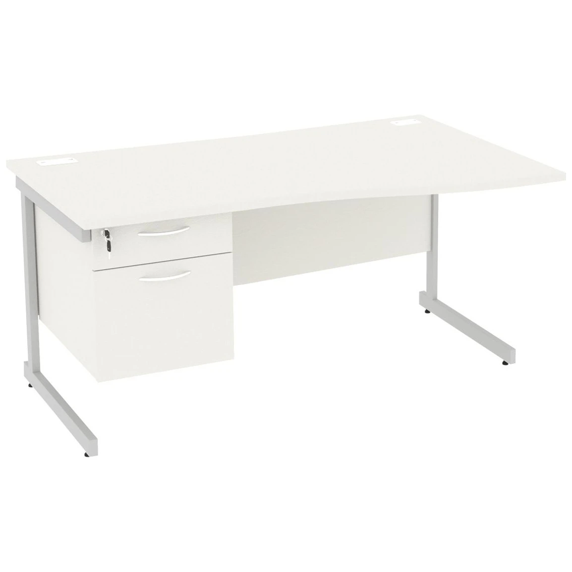 NEXT DAY Vogue White Wave Cantilever Desks With Single Fixed Pedestal 5 NEXT DAY Vogue White Wave Cantilever Desks With Single Fixed Pedestal - Image 3