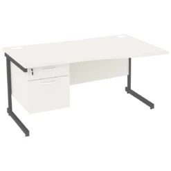 NEXT DAY Vogue White Wave Cantilever Desks With Single Fixed Pedestal 7 NEXT DAY Vogue White Wave Cantilever Desks With Single Fixed Pedestal -Cheap Office Desks Store 093670