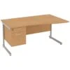 NEXT DAY Solar Wave Cantilever Desks With Single Fixed Pedestal -Cheap Office Desks Store 093857
