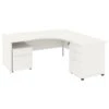 NEXT DAY Vogue White Ergonomic Panel End Desks With Desk High & Mobile Pedestal -Cheap Office Desks Store 093871